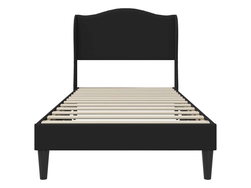  Lit simple- lit adulte -  cadre de lit avec tête de lit noir 80 x 200 cm simili cuir  - Conforama C