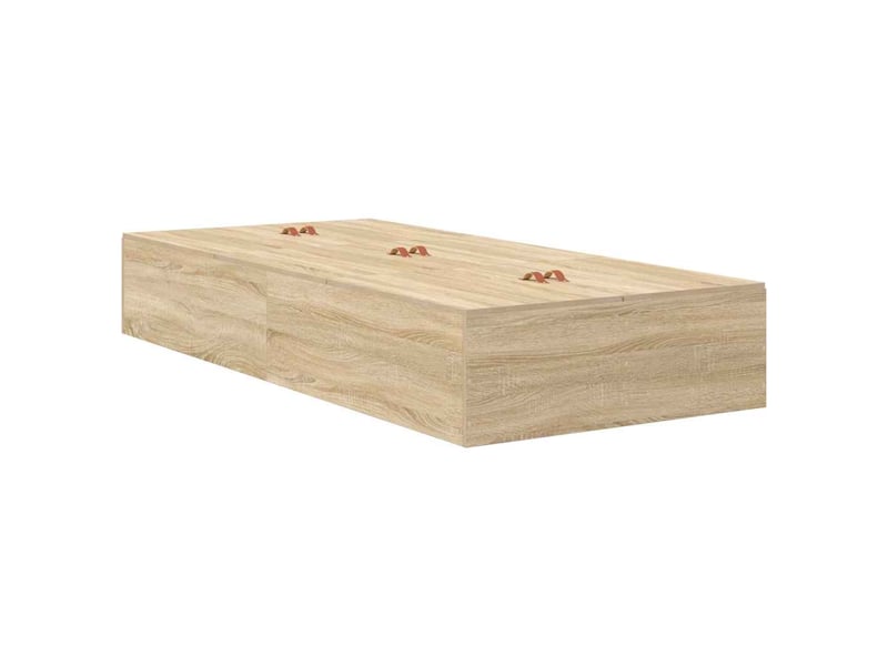 Lit simple- lit adulte - cadre de lit avec rangement avec porte chêne sonoma 80 x 200 cm - Conforama D