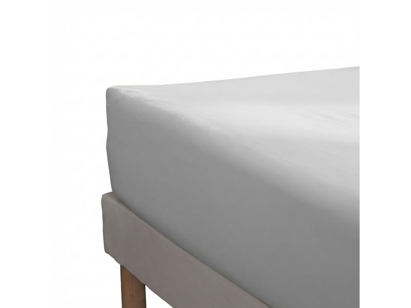  Drap housse 140x190+30 cm percale de coton neige PD25233 - Conforama A