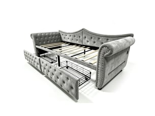 Lit banquette 90x200 cm   CozyNest coloris gris