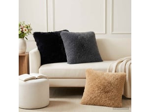 Lot de 2 coussins avec oreiller, coussins décoratifs heerlen taupe fleece pv cf50575