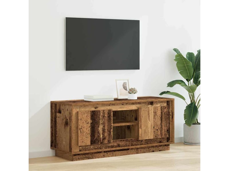  Meuble tv - banc tv - meuble de rangement 102 x 35 x 45 cm bois ancien bois d'ingénierie  - Conforama B