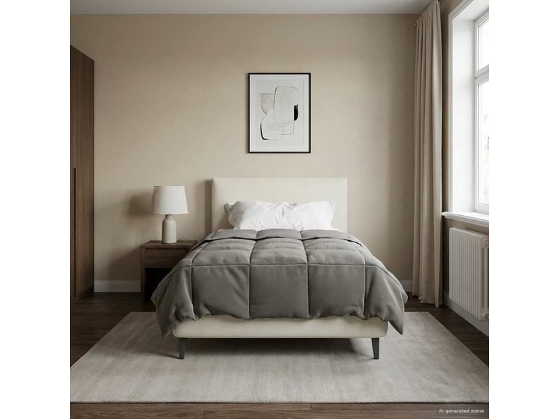  Duvet - couette complet toute l'année 140 x 200 cm 4 saisons gris clair  - Conforama B