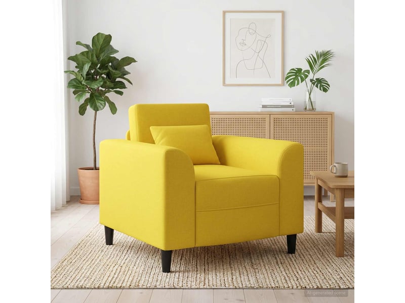 Vidaxl fauteuil jaune clair tissu - Conforama B