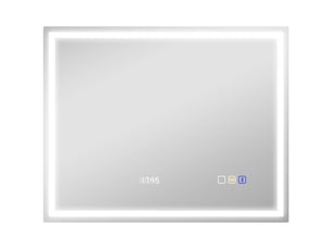 Miroir salle de bain led bluetooth interrupteur tactile lumière réglable 3 couleurs anti-buée mémoire argent 80 x 100 cm
