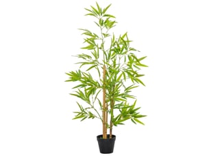 Plante artificielle bambou 120 cm – verte – 644 feuilles texturées, pot décoratif inclus, aspect réaliste