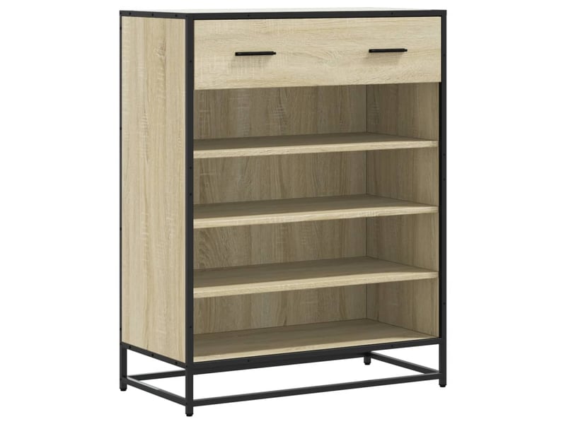 Meuble à chaussure, armoire à chaussures chêne sonoma bois d'ingénierie et métal shl7581  - Conforama A