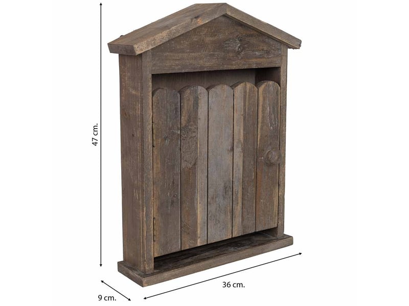  Boîte à clés en bois marron 31x9x34,5 cm h  - Conforama D