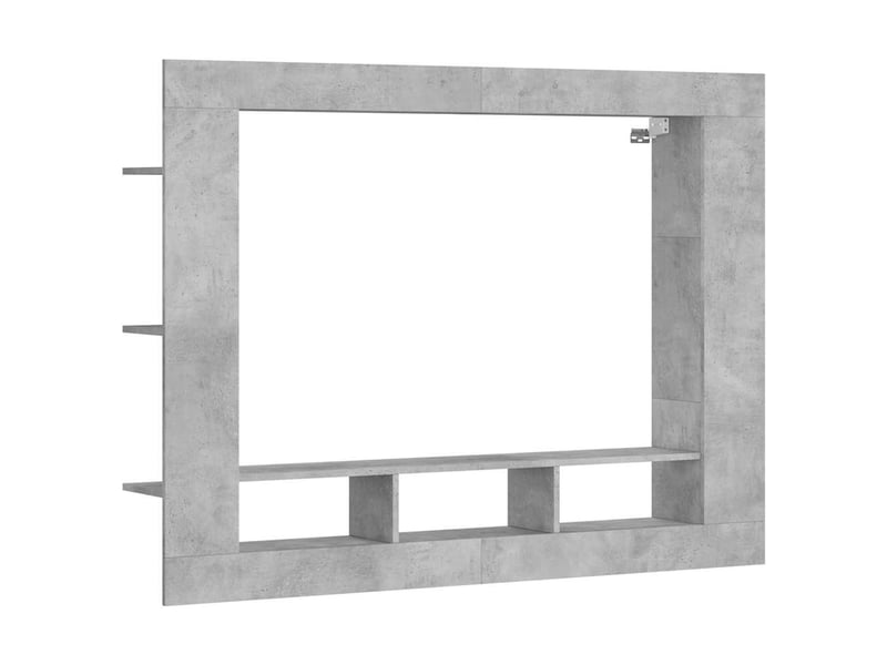  Meuble tv - banc tv - meuble de rangement gris béton 152x22x113 cm bois d'ingénierie  - Conforama A