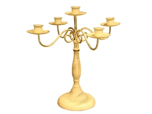 Bougeoir 5 têtes métal décoratif vintage pour mariage, dîner, fête, décoration d'intérieur  h32 cm