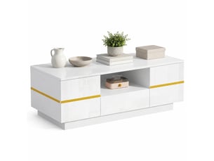 Table basse rectangulaire coloris bicolore MEULVA - 50 cmx100 cm