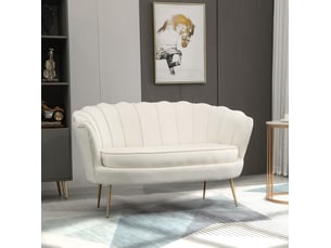 Canapé 2 places 130x77x77 cm style vintage métal crème