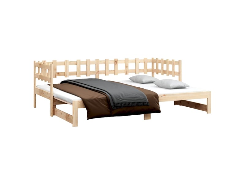  Lit simple- lit adulte -  lit coulissant sans matelas 2x(90x200) cm bois de pin massif  - Conforama B