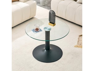 Table basse rond(e) coloris noir PANGIVO W3658P439504 - 70 cmx70 cm