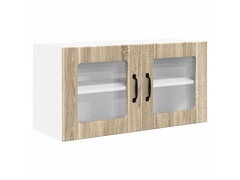  Cabinet de verre mural porto chêne sonoma 80x31x40cm  - Conforama A