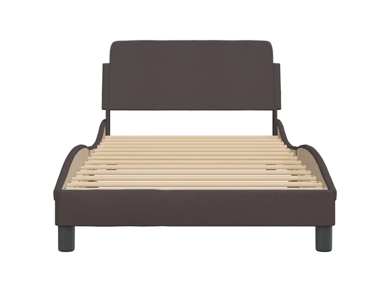  Lit simple- lit adulte -  cadre de lit dover marron foncé 100x200 cm tissu  - Conforama C