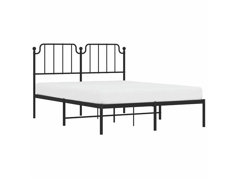  Lit double- lit adulte -  cadre de lit métal sans matelas avec tête de lit noir 135x190cm  - Conforama C