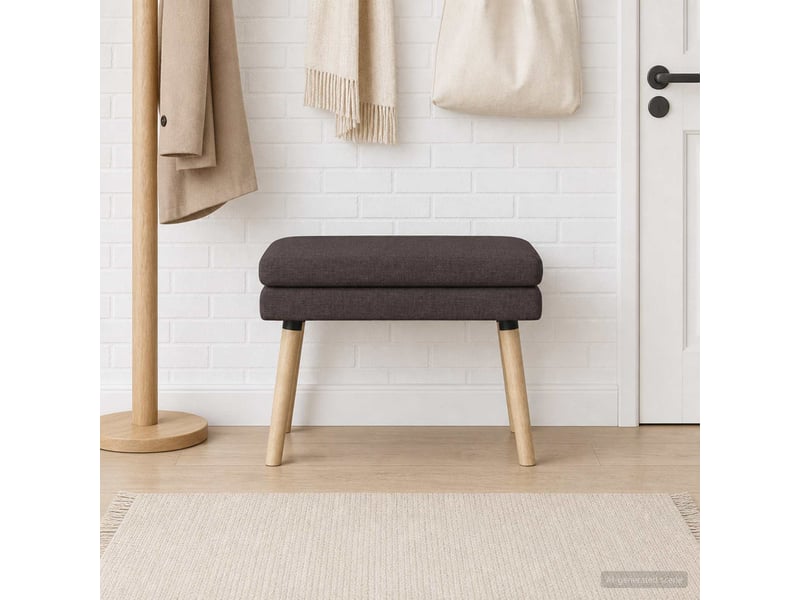  Banc d'entrée, banc à double couche marron foncé 60x40x46 cm tissu  - Conforama B