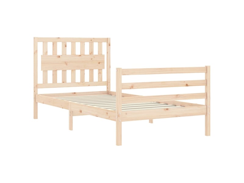  Lit simple- lit adulte -  cadre de lit sans matelas 100x200 cm bois massif  - Conforama D