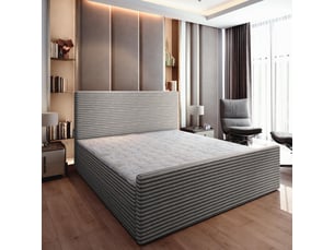 Lit avec rangement 140x200 cm <strong>MASSENO</strong> <strong></strong> coloris gris