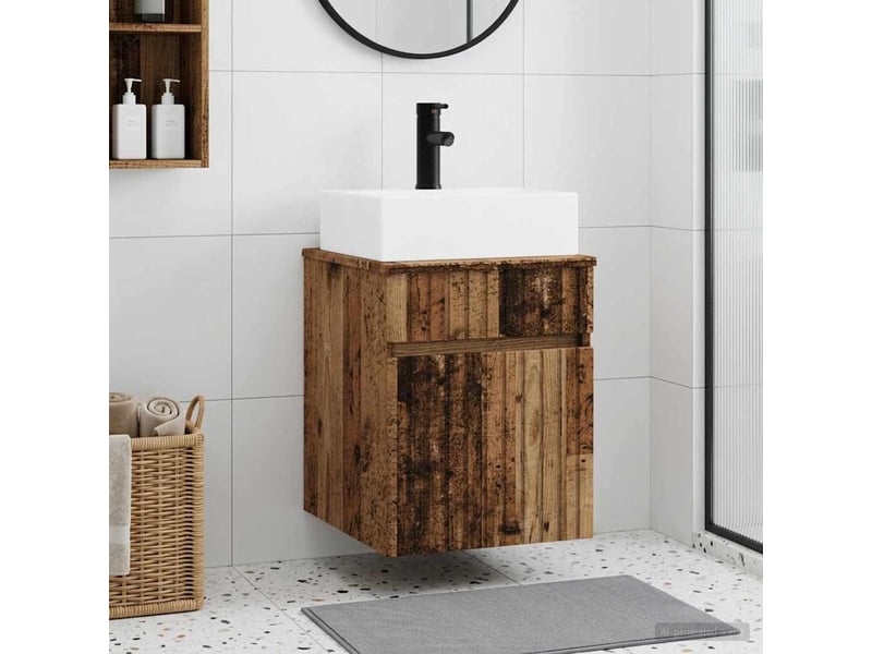  Meuble-sèche avec évier mural bois ancien 39x41x62.5 cm  - Conforama B
