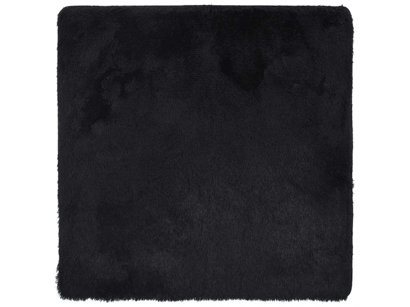  Tapis shaggy à poils longs navarra noir 120x120cm polyester - comfortxl 4102862 - Conforama A