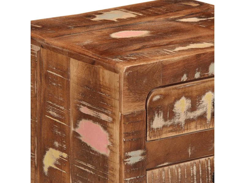 Table de chevet - cabinet de chevet - table de nuit 37x32x50 cm bois massif de récupération - Conforama E