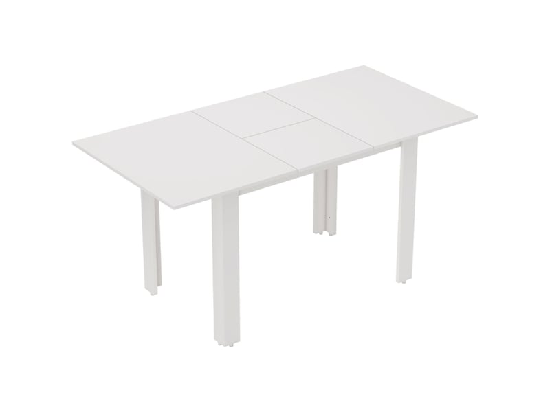 Table salle à manger extensible 120x160x80, plateau mdf laqué blanc table à manger, rallonge intégrée, surface facile d'entretien - Conforama A