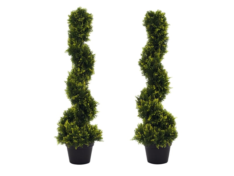  Plante artificielle en spirale, cèdre spiralé avec pot, 90 cm, cèdre artificiel pour décoration intérieure et extérieure, vert  - Conforama A