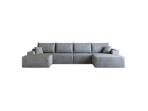 Canapé d'angle panoramique modulaire 340x175x83 cm 5 places gris
