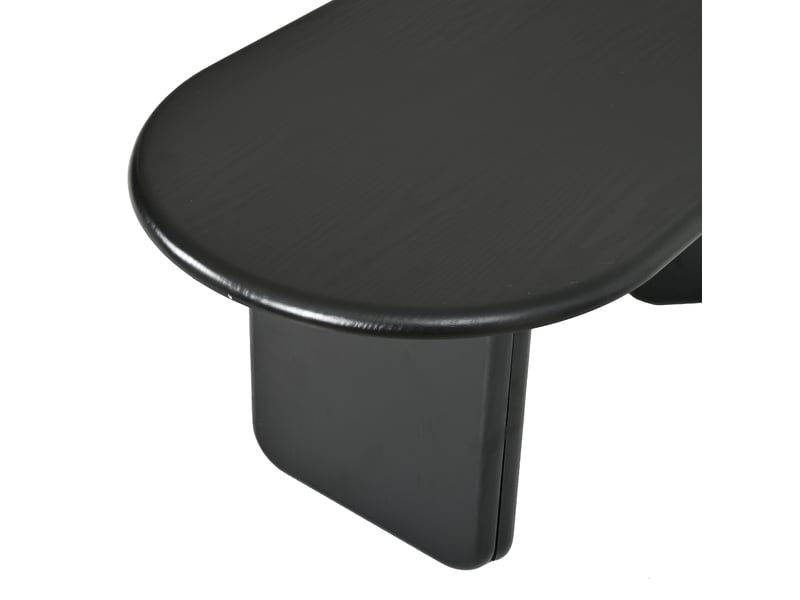  Table basse ovale 99x50x40 cm design moderne en mdf noir avec pieds décoratifs et capacité de charge de 40 kg  - Conforama D