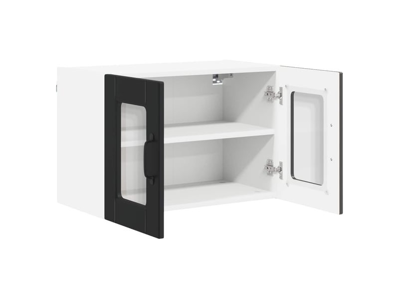  Meuble mural de cuisine, cabinet en verre mural noir 60x31x40cm shl1944  - Conforama E