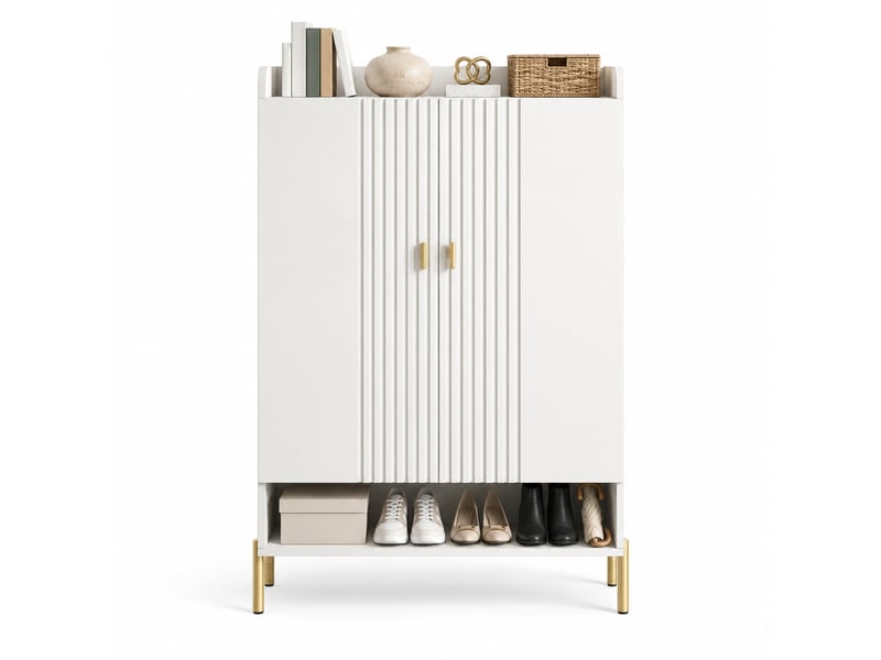  Meuble à chaussures 2 portes jusqu'à 20 paires blanc evryae  - Conforama A