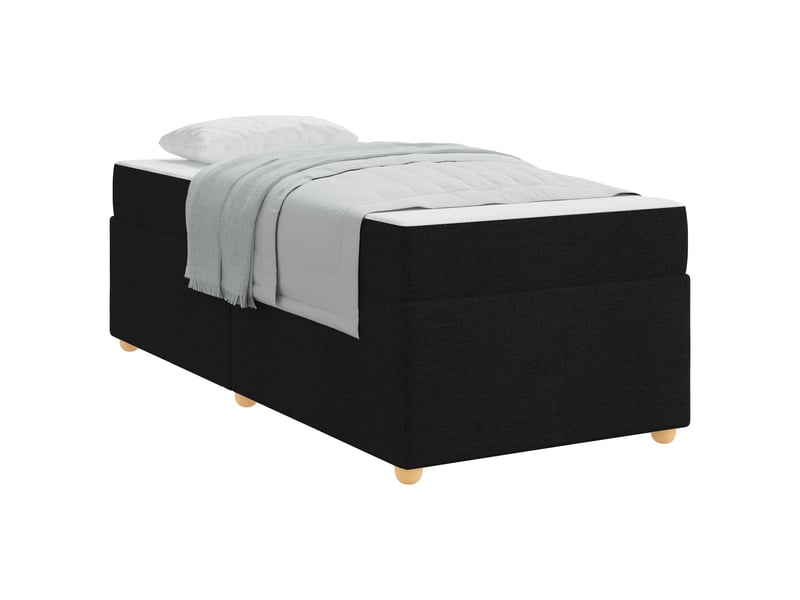  Lit simple- lit adulte -  cadre de lit avec matelas noir 80 x 200 cm tissu  - Conforama A