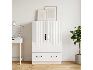 Buffet - bahut - meuble de rangement blanc brillant 66 x 34,5 x 92 cm bois d'ingénierie