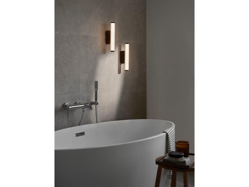  Applique murale intérieur, salle de bain led intégrée, virelle 32 en plastique noir, ip44, nordlux 2610221003 - Conforama B