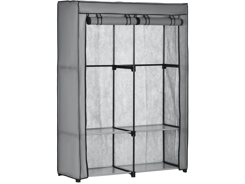  Armoire penderie en tissu avec 2 tringles et 4 étagères homvra  - Conforama A