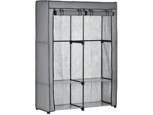 Armoire penderie en tissu avec 2 tringles et 4 étagères homvra