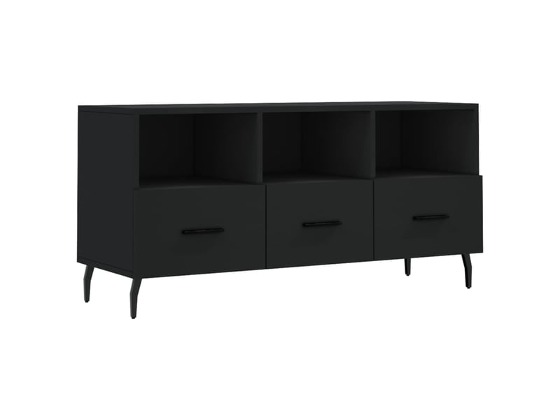  Meuble tv - banc tv - meuble de rangement noir 102x36x50 cm bois d'ingénierie  - Conforama A