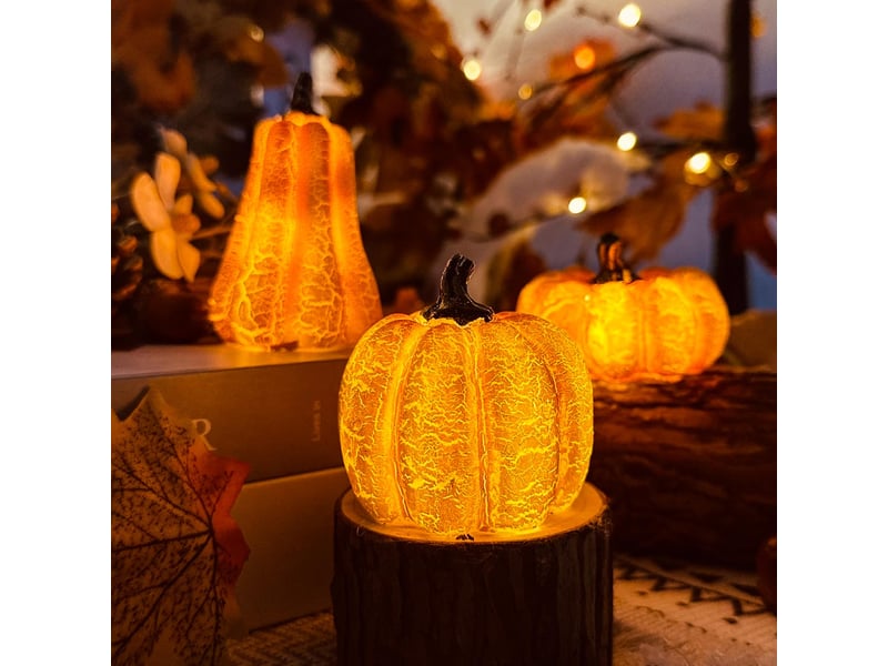  Lot de 3 guirlandes lumineuses citrouilles halloween à led, décoration d’automne  - Conforama D