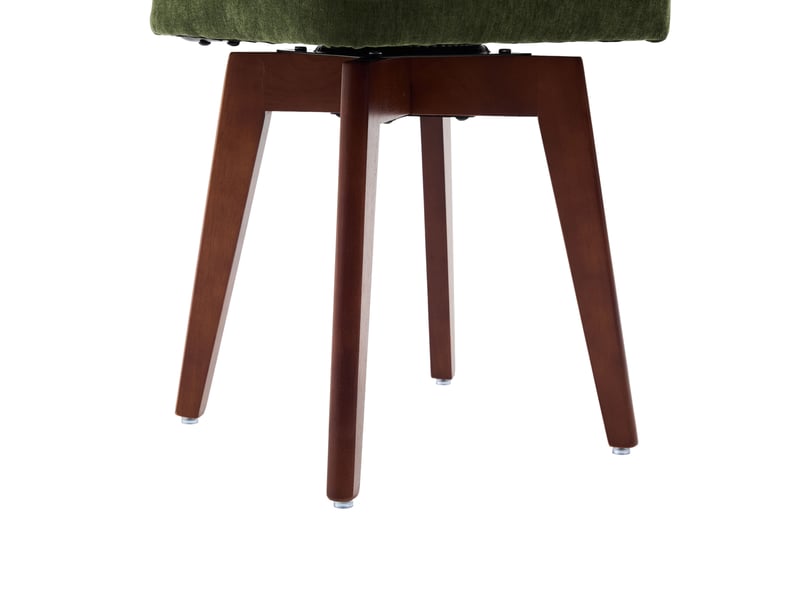  Lot de 2 chaises de salle à manger pivotantes 360° en tissu vert, dossier en paille, style vintage élégant  - Conforama D
