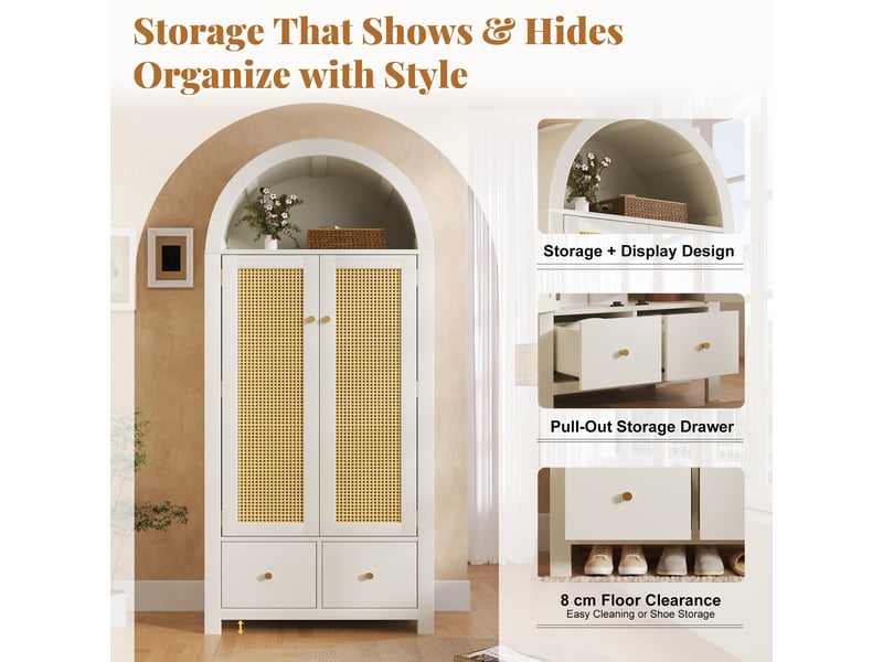  Armoire penderie 2 portes 2 tiroirs avec tringle blanc 78x45x181 cm AB20714142W - Conforama D