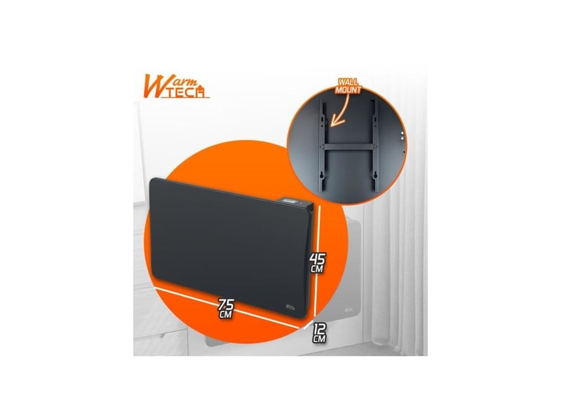  Radiateur inertie ceramique mural 1500w noir ip24 thermostat lcd fil pilote 6 WAR1756643538342 - Conforama D