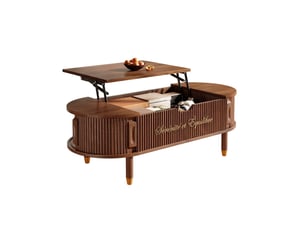 Table basse ovale coloris bois foncé <strong></strong> <strong></strong> - 48 cmx110 cm