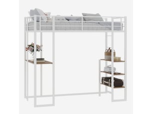 Lit mezzanine 90x190 cm BEAOK   coloris blanc