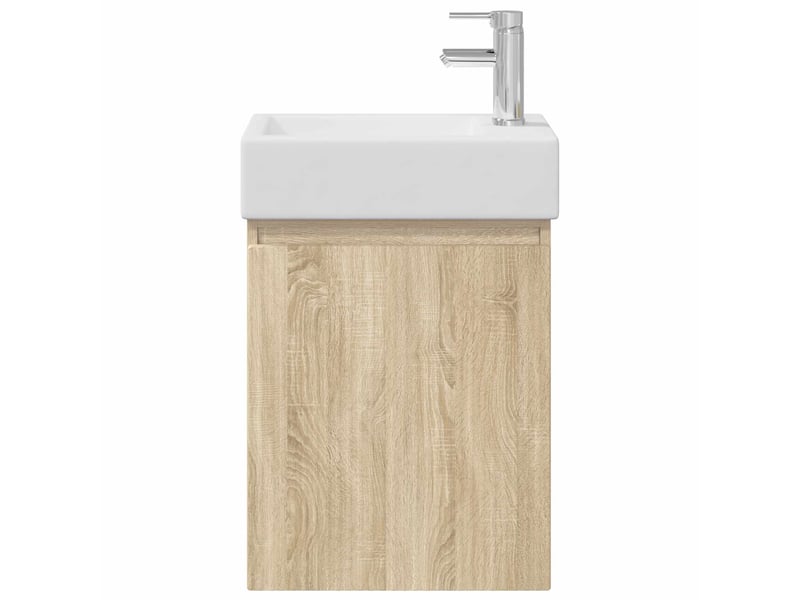  Meuble de rangement salle de bain avec robinet chêne sonoma shl7652  - Conforama E