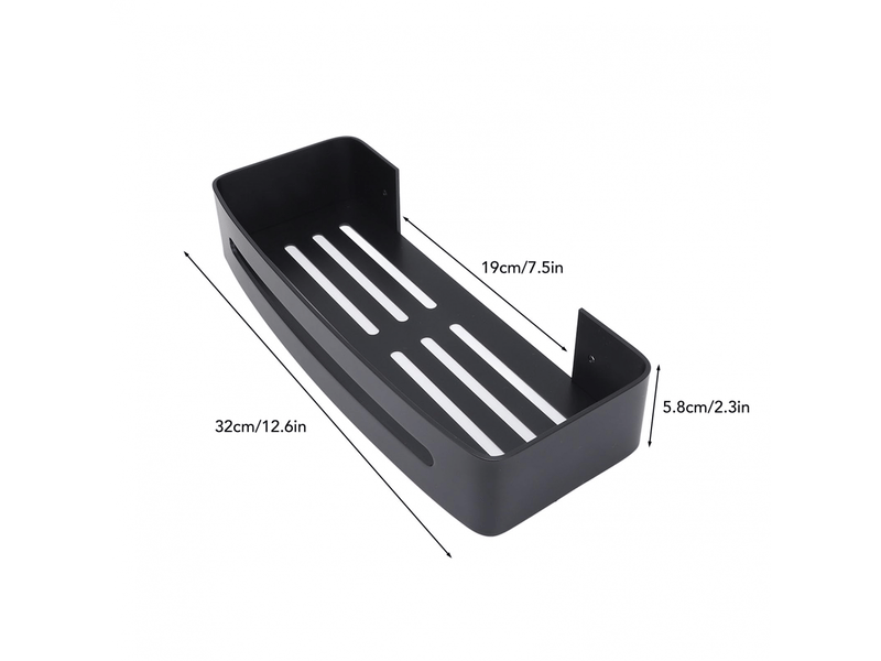  Étagère murale de salle de bain, étagère de douche, étagère murale flottante en aluminium à une seule couche avec crochet  - Conforama E