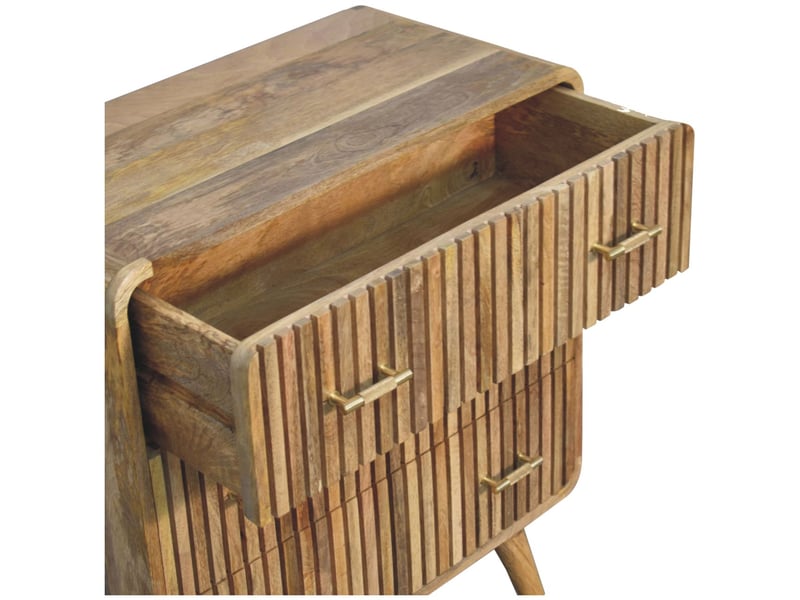  Artisan furniture commode striée t-bar en bois massif  - Conforama E