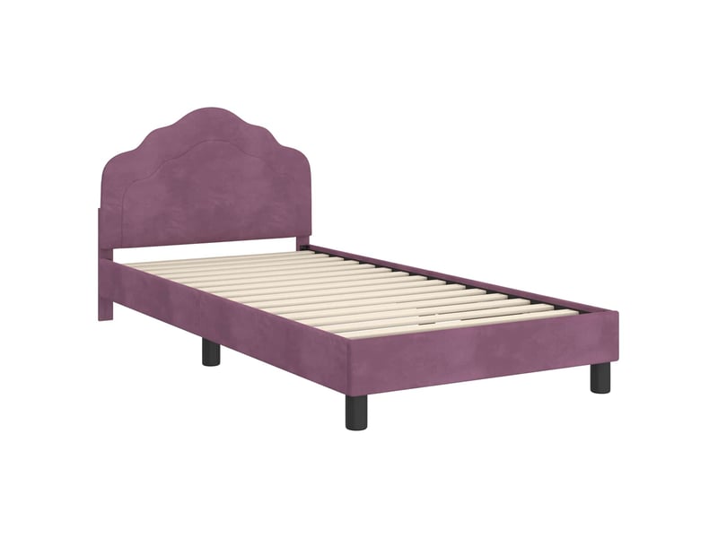  Cadre de lit pour enfants - lit jeune avec tête de lit pourpre 90 x 190 cm  - Conforama D