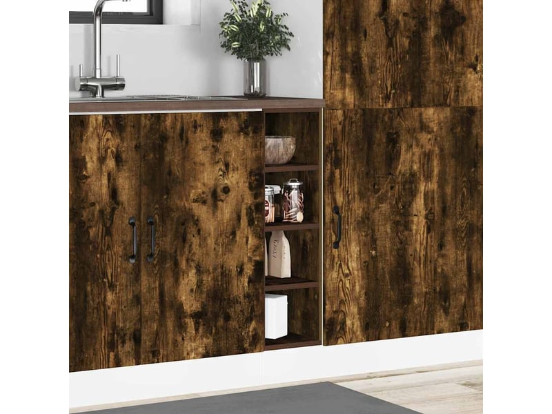 Meuble de rangement, meuble bas de cuisine chêne fumé 20x44,5x81,5 cm bois d'ingénierie - Conforama C